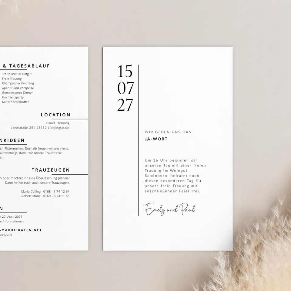 weddingstyle-let-s-be-married-hochzeitseinladung-b6-mit-qr-code image 1