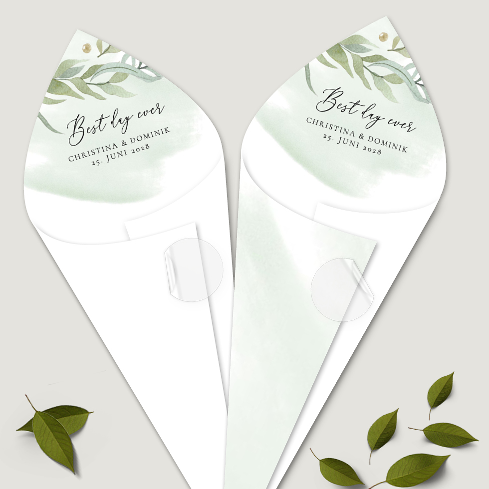 weddingstyle-sektempfang-spitzt-ten-greenery-bedruckt-170g image 1