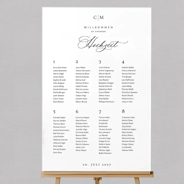weddingstyle-feier-initialen-sitzplan-schild-individuell image 1