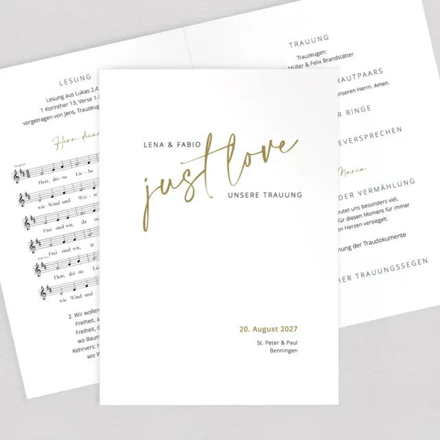 weddingstyle-trauung-boho-lettering-kirchenheft-din-a5-gedruckt image 1