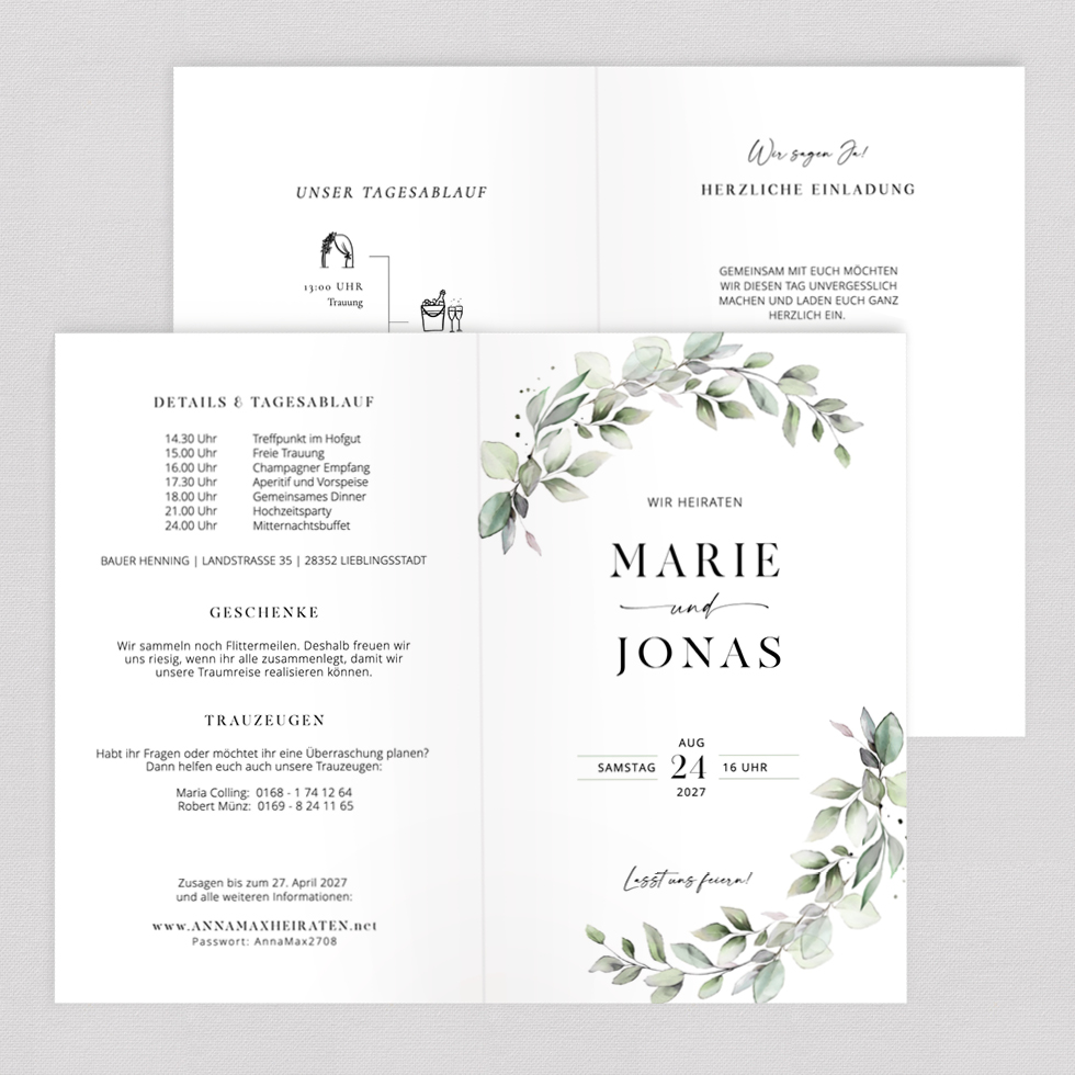 weddingstyle-vintage-eukalyptus-hochzeitseinladung-klappkarte image 2
