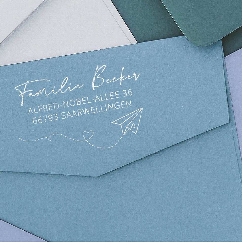 weddingstyle-hochzeitskarten-adressstempel-papierflieger-herz-holzstempel image 3