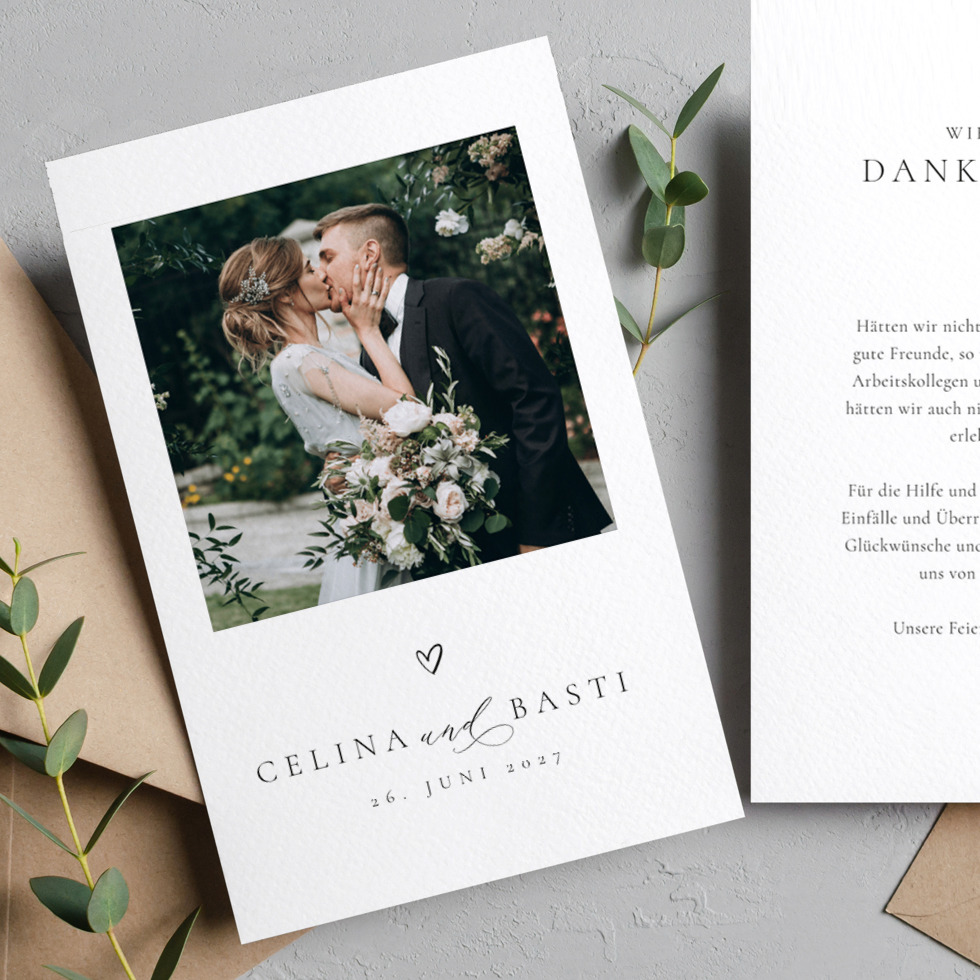 weddingstyle-hochzeitskarten-polaroid-herz-dankeskarte-foto image 1