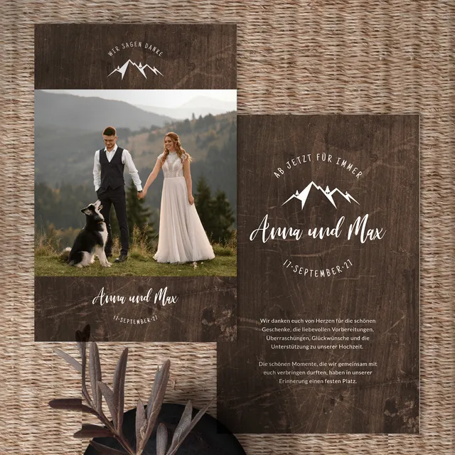 weddingstyle-berghochzeit-dankeskarte-personalisiert-drucken image 1