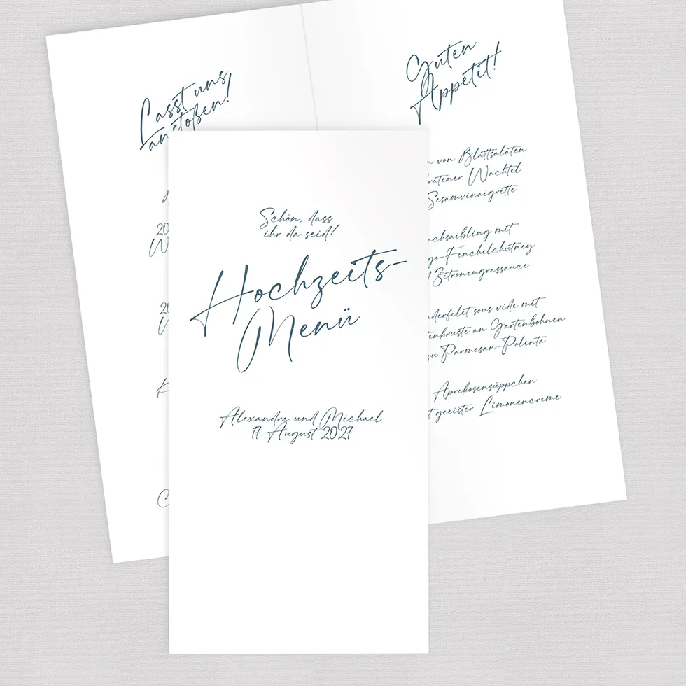 weddingstyle-handschrift-men-karte-klappkarte-getr-nkekarte image 1
