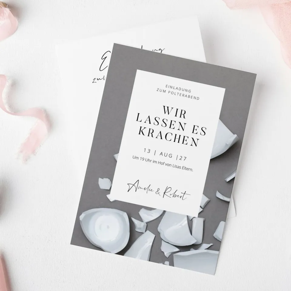 weddingstyle-hochzeitskarten-gl-cksscherben-polterabend-karte-din-a6-matt image 1