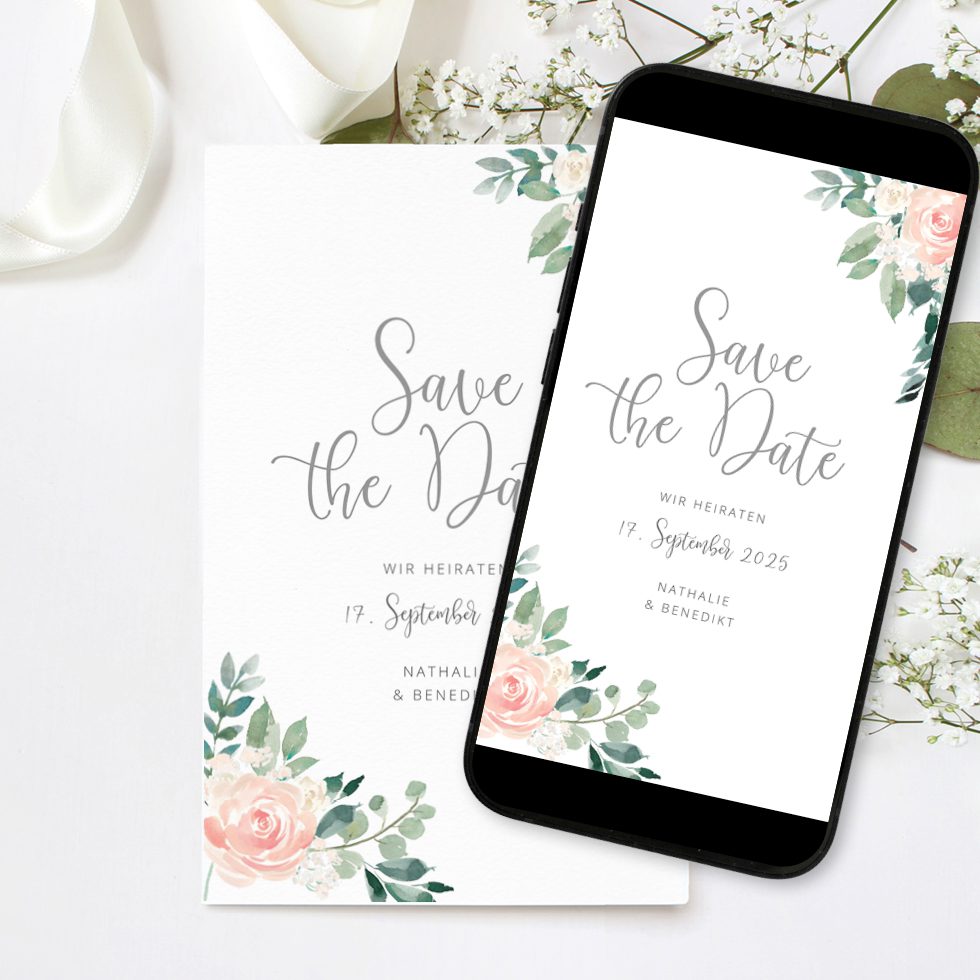 weddingstyle-hochzeitskarten-save-the-date-flower-romance-karte image 1