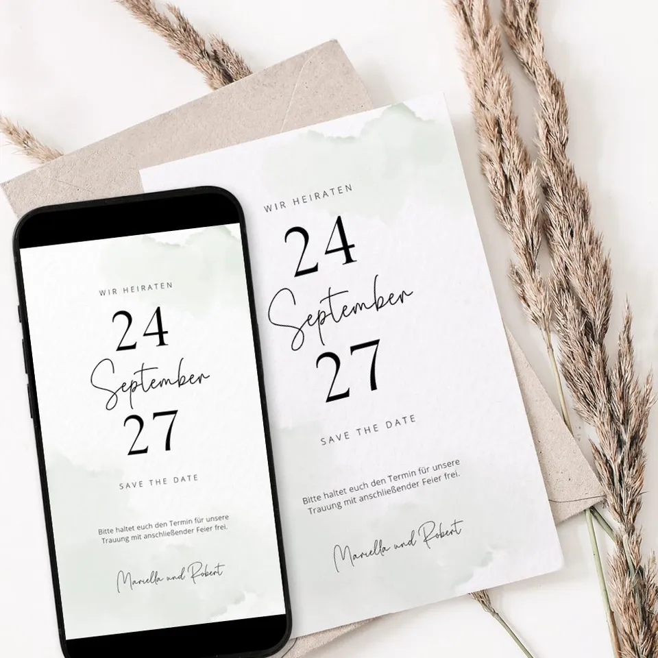 weddingstyle-dusty-green-save-the-date-karte-naturkarton image 1