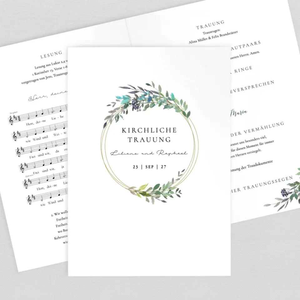weddingstyle-trauung-bohemian-kirchenheft-gedruckt-din-a5 image 1