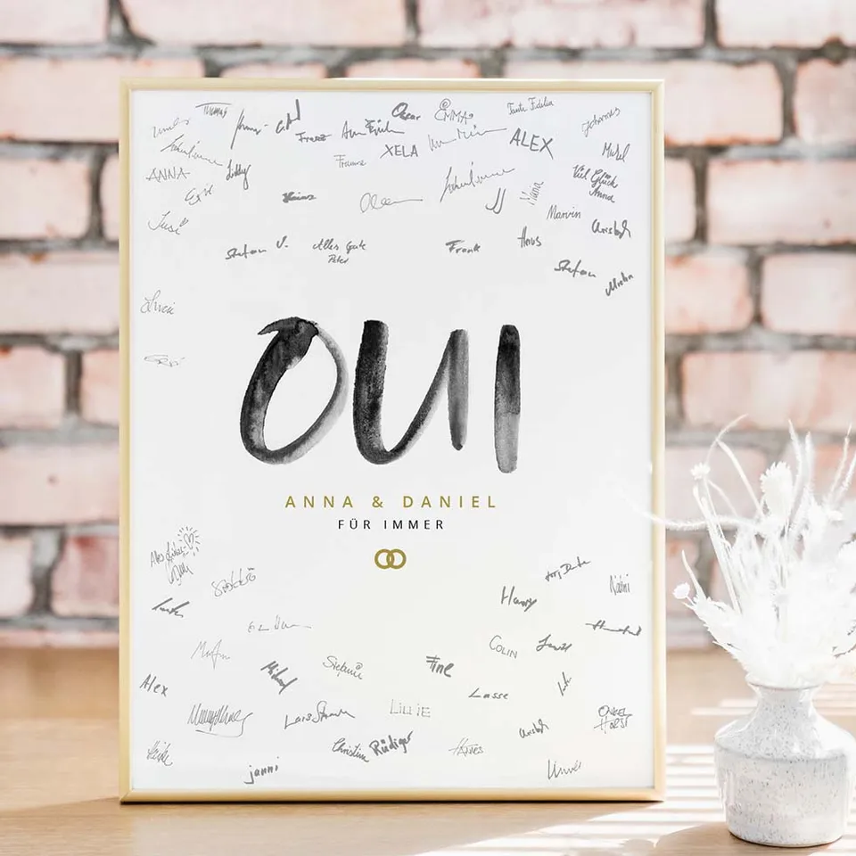 weddingstyle-feier-oui-g-stebuch-bild-personalisiert-mit-unterschriften image 1