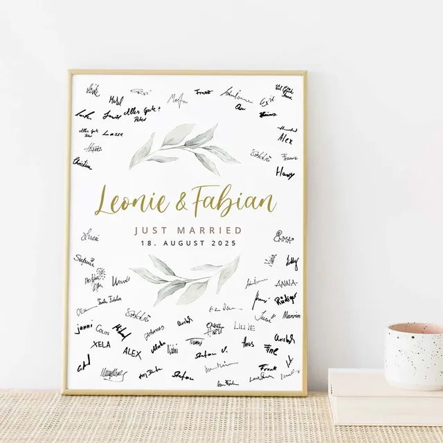 weddingstyle-feier-g-stebuch-bild-eukalyptus-personalisiert image 1