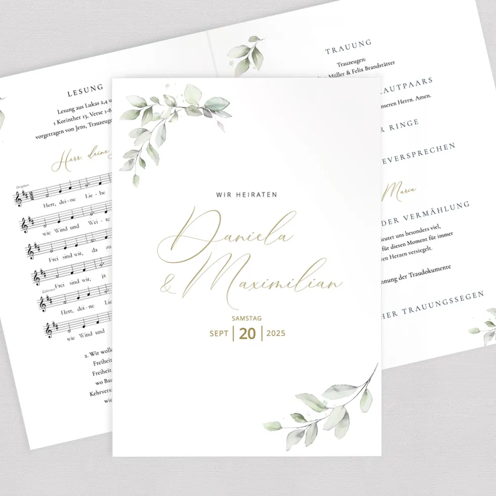 weddingstyle-trauung-kirchenheft-eukalyptus-din-a5-heft image 1