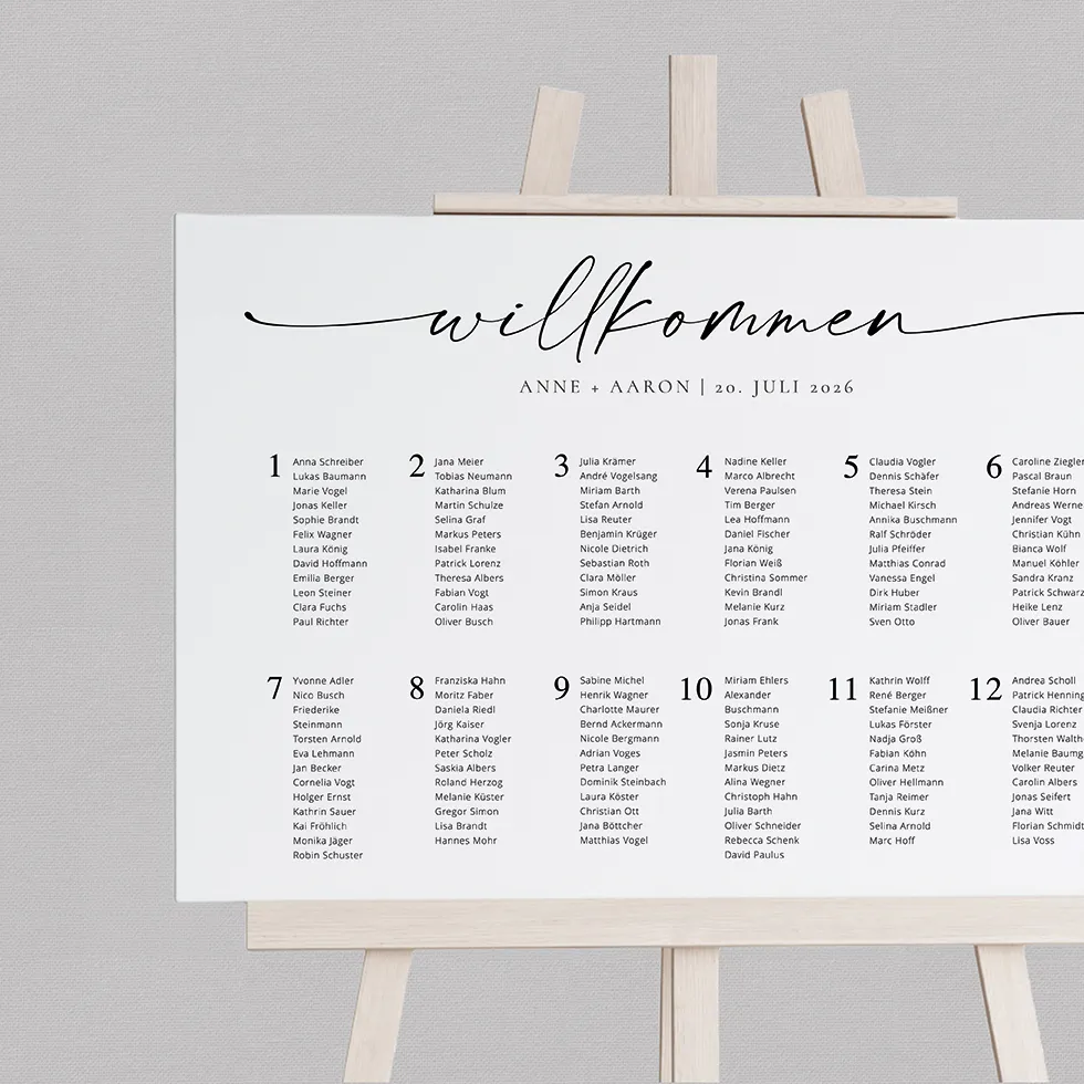 weddingstyle-feier-sitzplan-elegant-puristisch-vorlage-plakat image 1