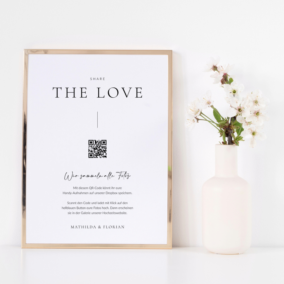 weddingstyle-fotos-sammeln-qr-code-schild-a4-poster image 1