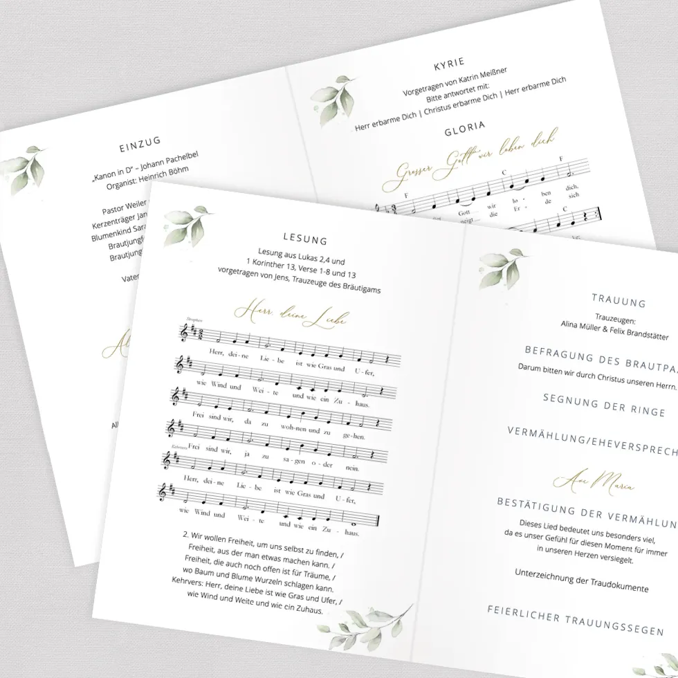 weddingstyle-trauung-kirchenheft-eukalyptuskranz-din-a5-gedruckt image 2
