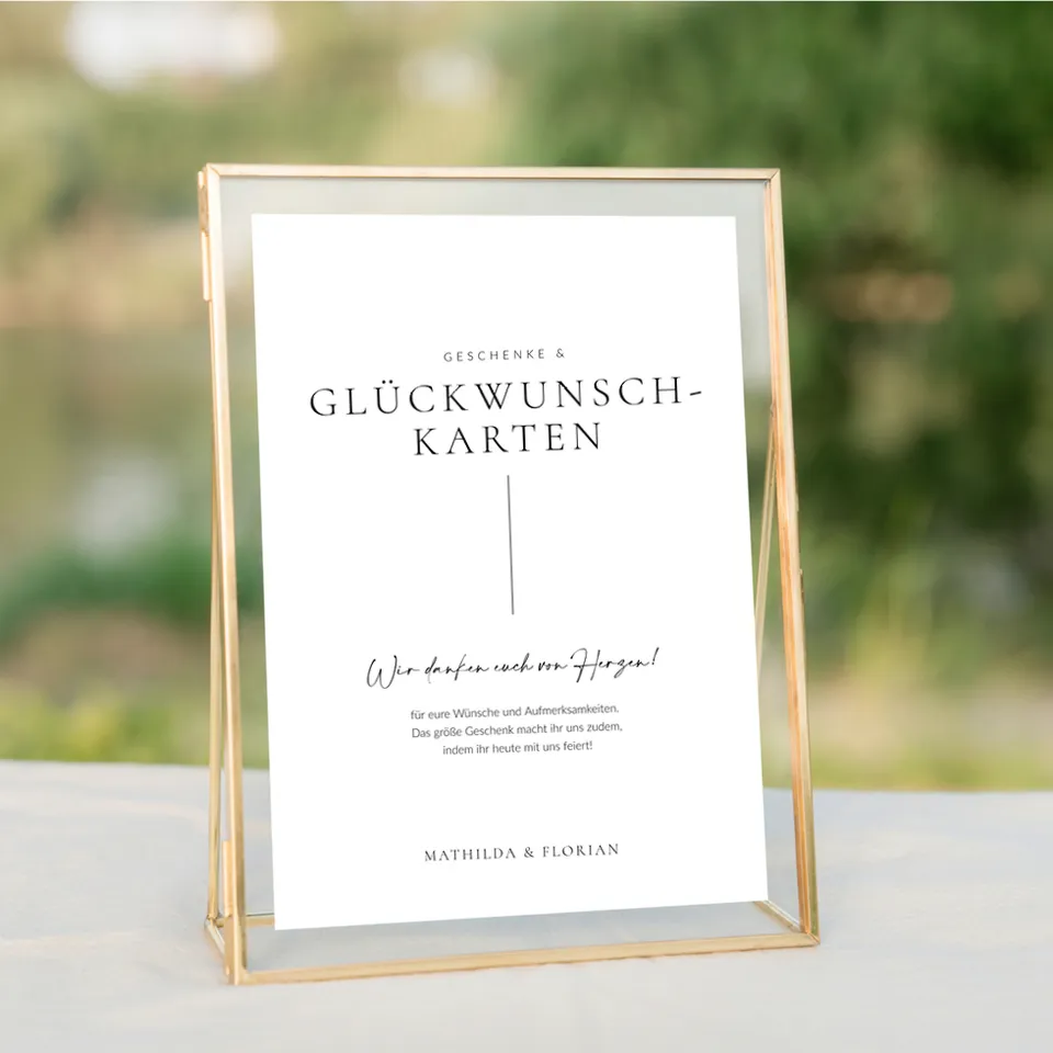 weddingstyle-pure-geschenketisch-schild-hochzeit-a4 image 1