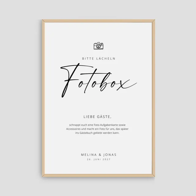 weddingstyle-fotobox-schild-modern-personalisierbar-mit-druck image 1