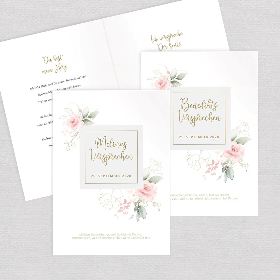 weddingstyle-modern-rose-eheversprechen-hefte-2er-set image 1