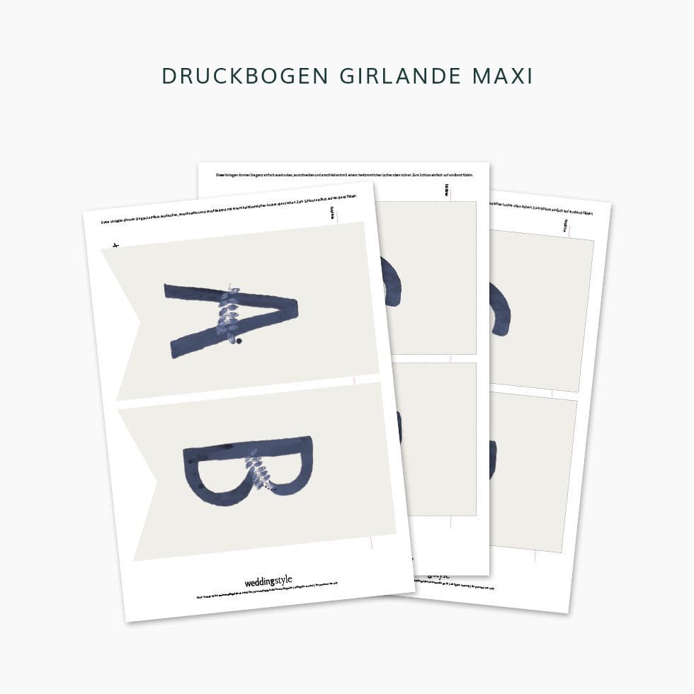 weddingstyle-feier-diy-girlande-blau-zweig-buchstaben image 3