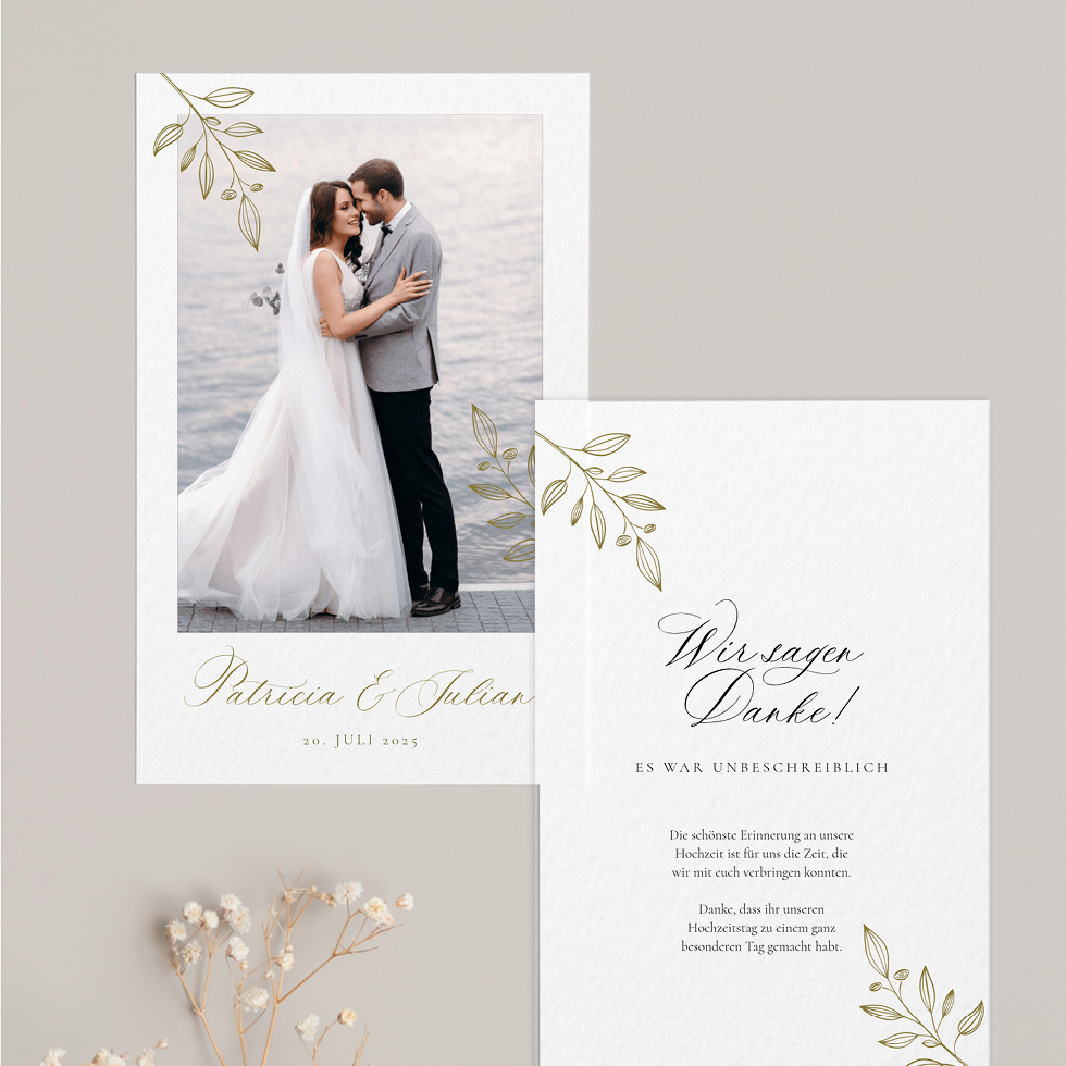 weddingstyle-zweig-elegant-dankeskarte-personalisiert-ab-25-stk image 1