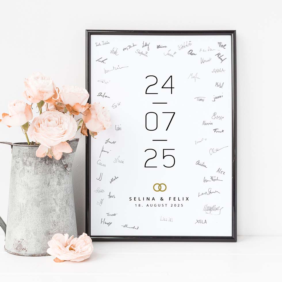 weddingstyle-feier-g-stebuch-bild-datum-elegant-personalisierbar image 1