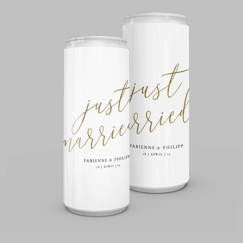 weddingstyle-sektempfang-just-married-dosen-aufkleber-10er-set image 1