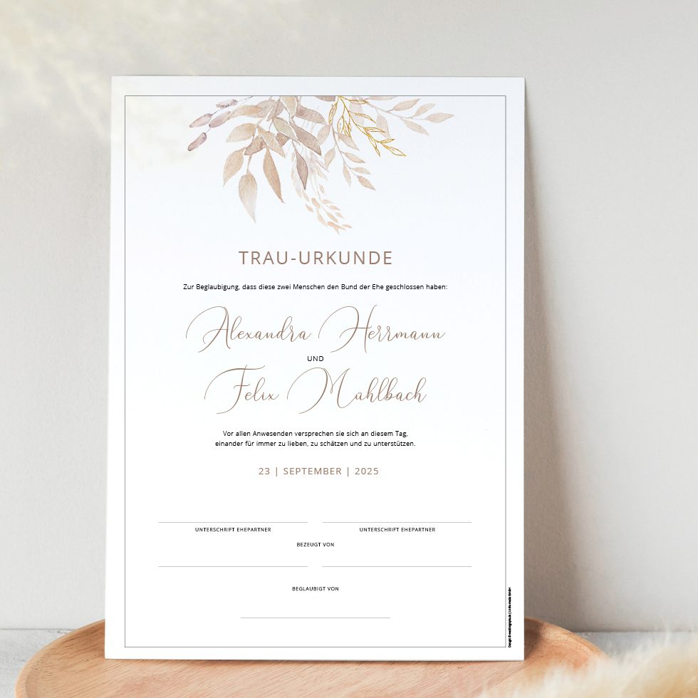 weddingstyle-trauung-trau-urkunde-natural-hochzeitsurkunde image 1