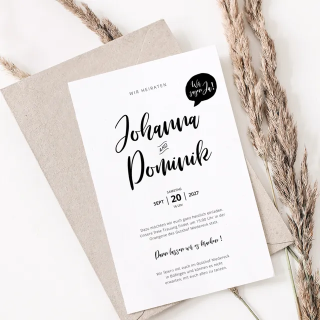 weddingstyle-hochzeitskarten-lettering-einladung-b6-personalisiert image 1