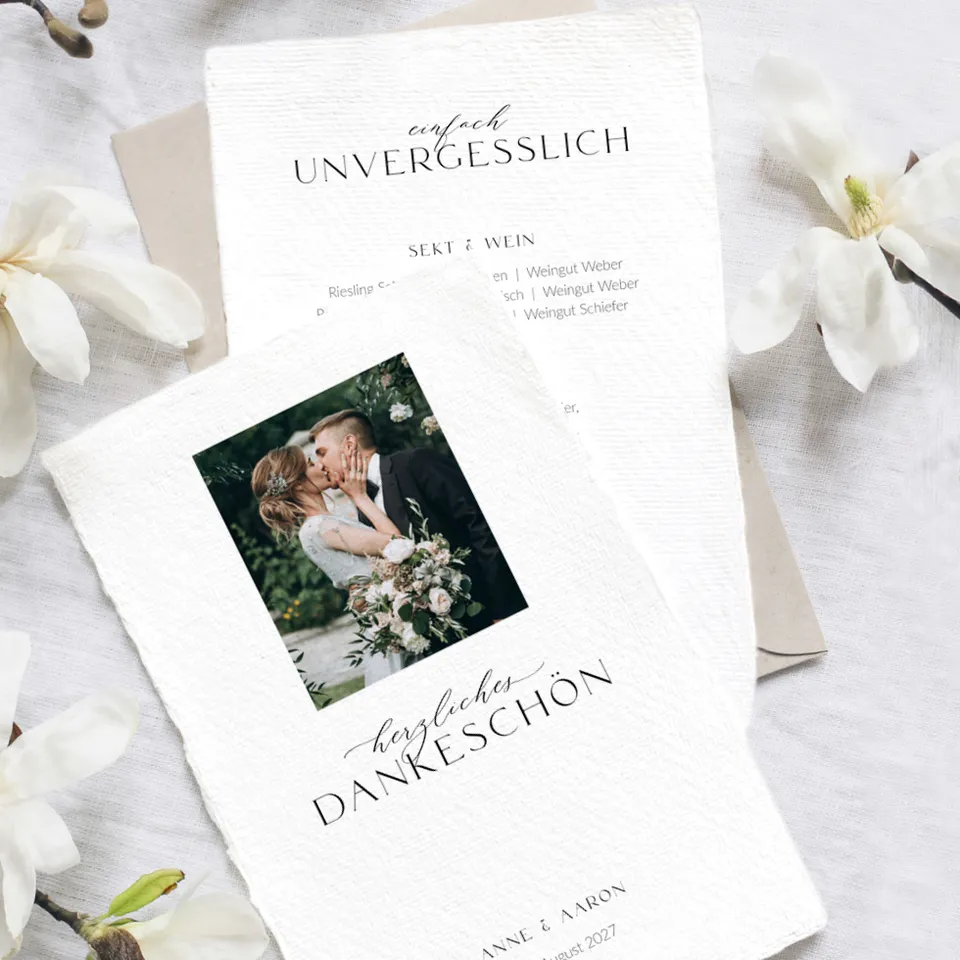 weddingstyle-modern-elegant-dankeskarte-hochzeit-set image 1