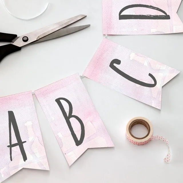 weddingstyle-feier-diy-girlande-buchstaben-wasserfarbe-vorlage image 1