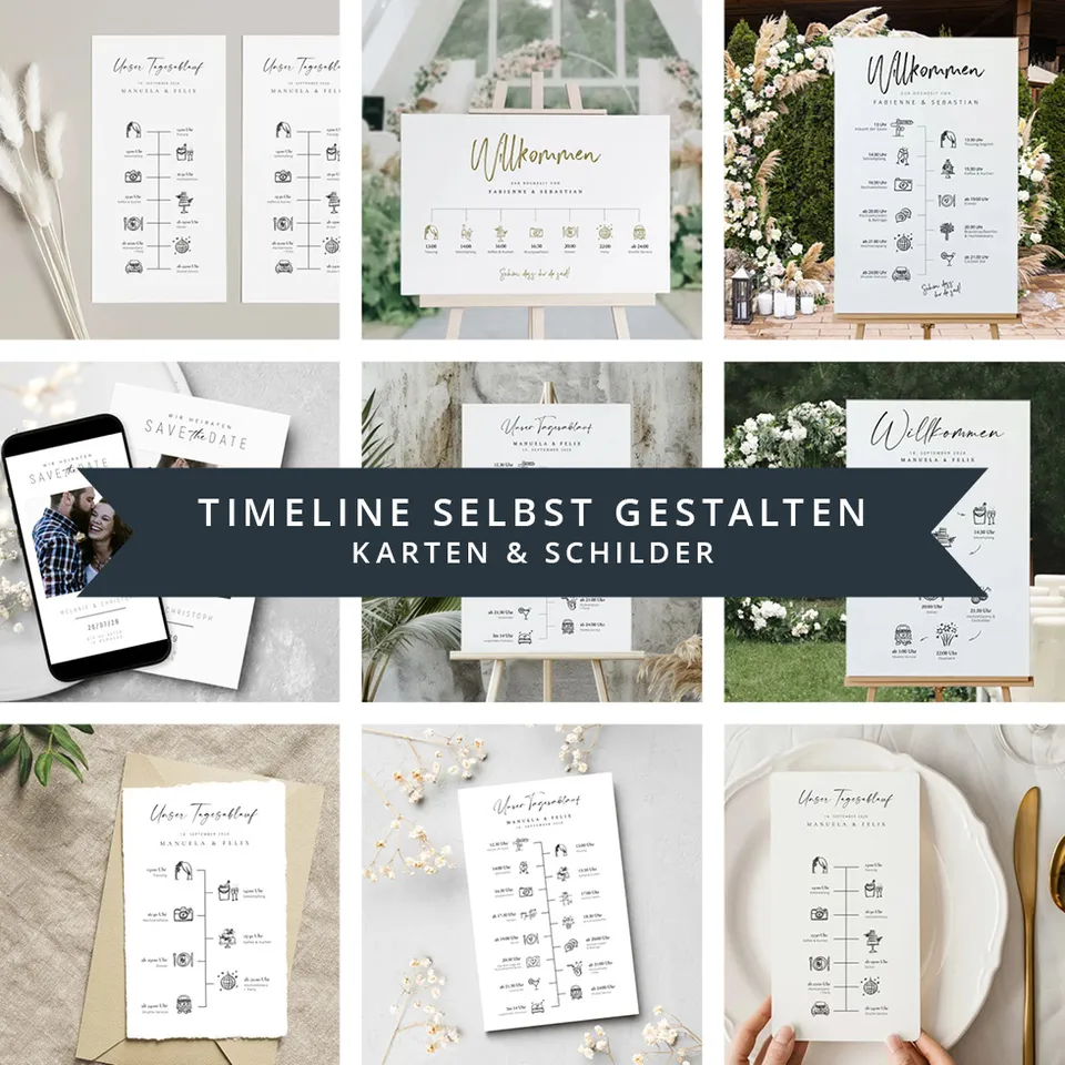 weddingstyle-tagesablauf-vorlage-timeline-karte-download-a4 image 1