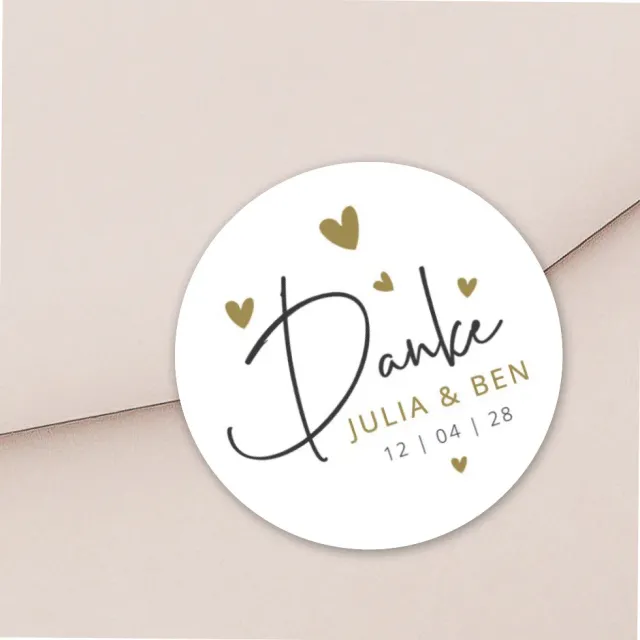 weddingstyle-danke-von-herzen-aufkleber-geschenk-personalisiert image 1