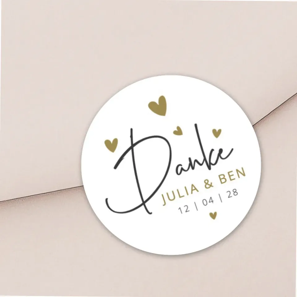 weddingstyle-danke-von-herzen-aufkleber-geschenk-personalisiert image 1