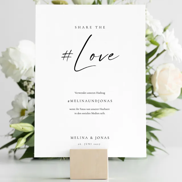 weddingstyle-feier-hashtag-hochzeit-schild-personalisierbar image 1