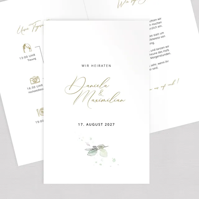 weddingstyle-hochzeitskarten-eukalyptus-klappkarte-b6-einladung image 1