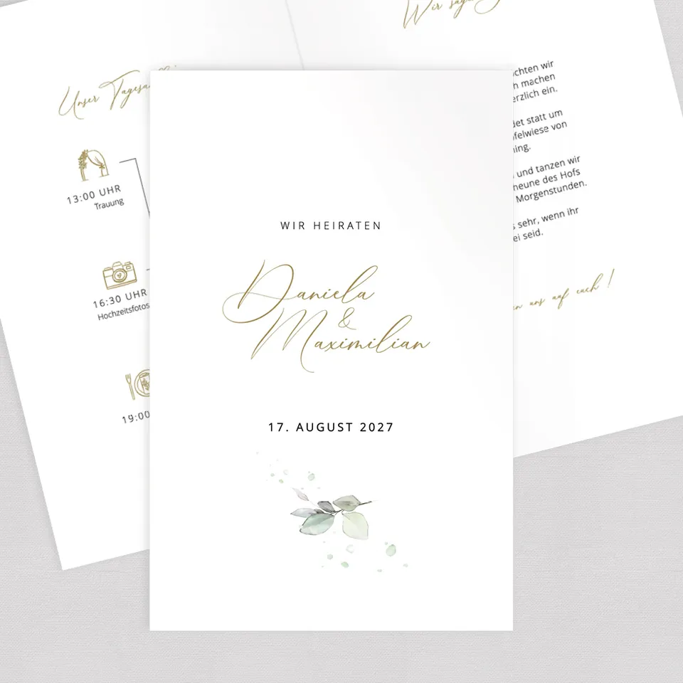 weddingstyle-hochzeitskarten-eukalyptus-klappkarte-b6-einladung image 1