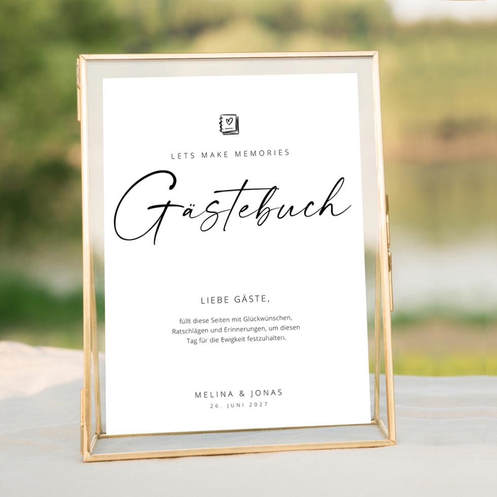 weddingstyle-feier-g-stebuch-schild-modern-vorlage-druck-a3 image 1