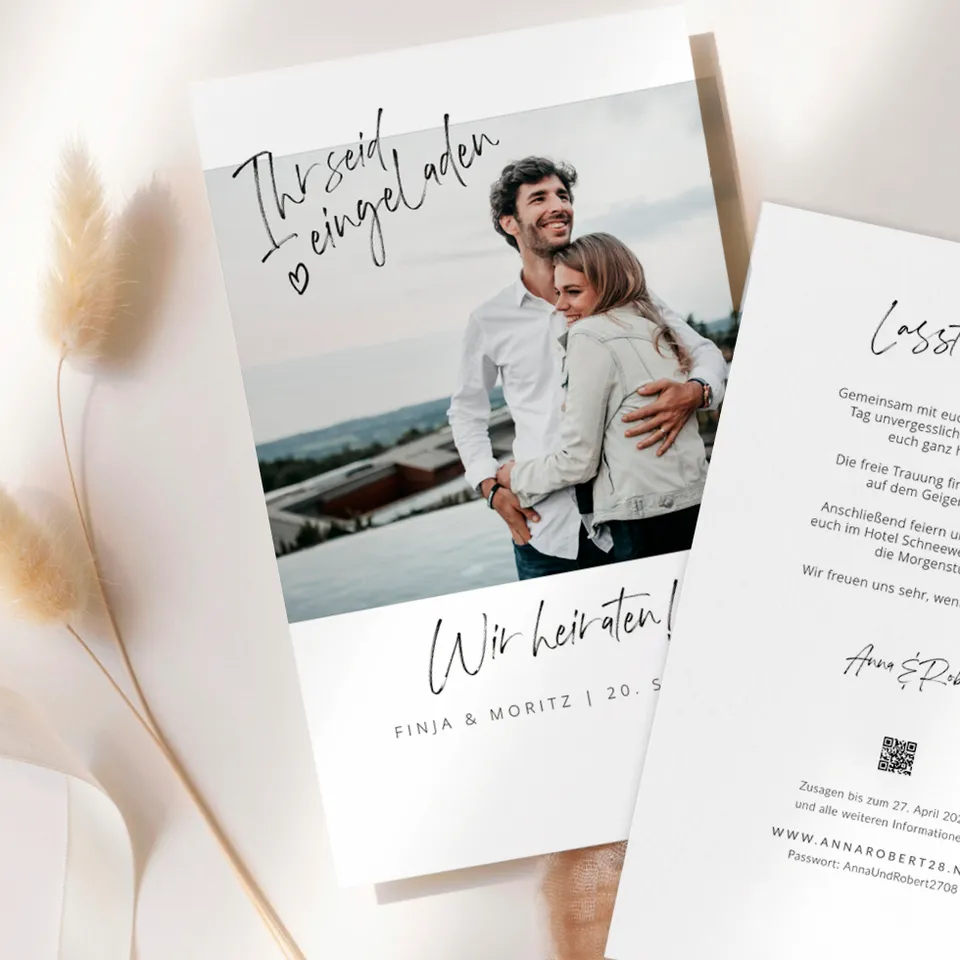 weddingstyle-hochzeitskarten-hochzeitseinladung-von-herzen-b6 image 1