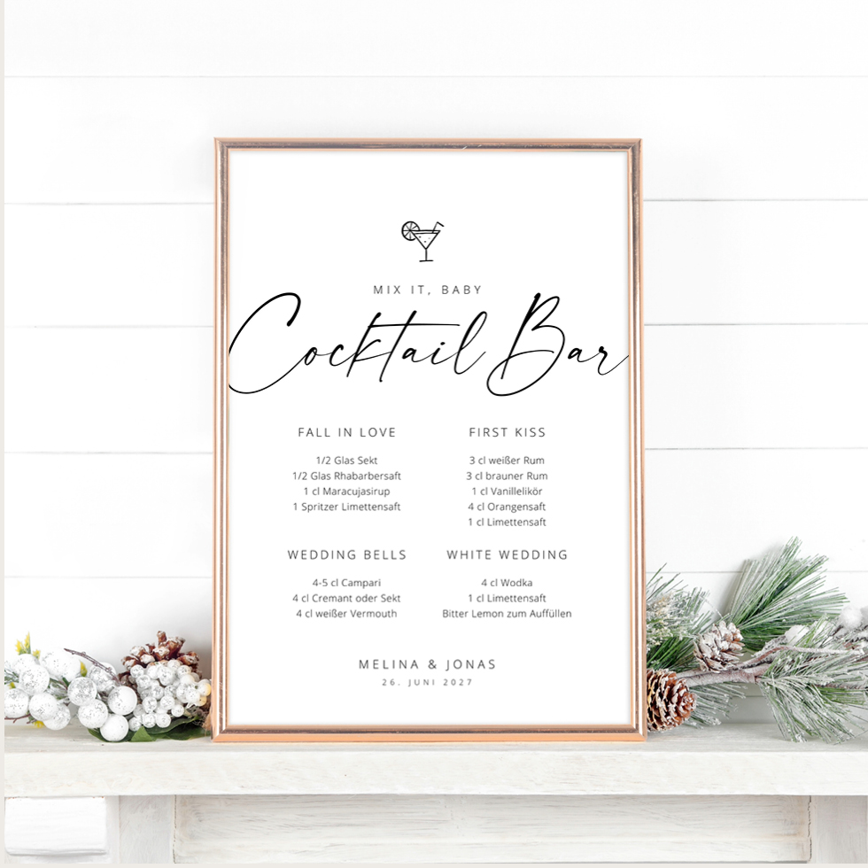 weddingstyle-feier-cocktail-bar-schild-hochzeit-modern image 1