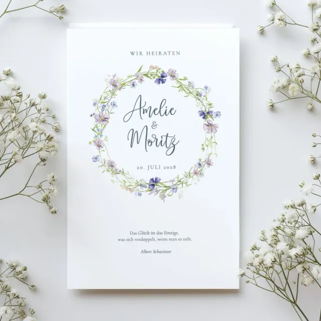 weddingstyle-spring-flower-hochzeitseinladung-b6-individuell image 1