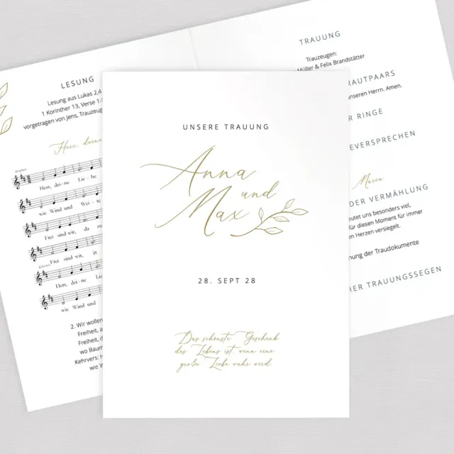 weddingstyle-trauung-kirchenheft-romance-din-a5-gedruckt-oder-pdf image 1