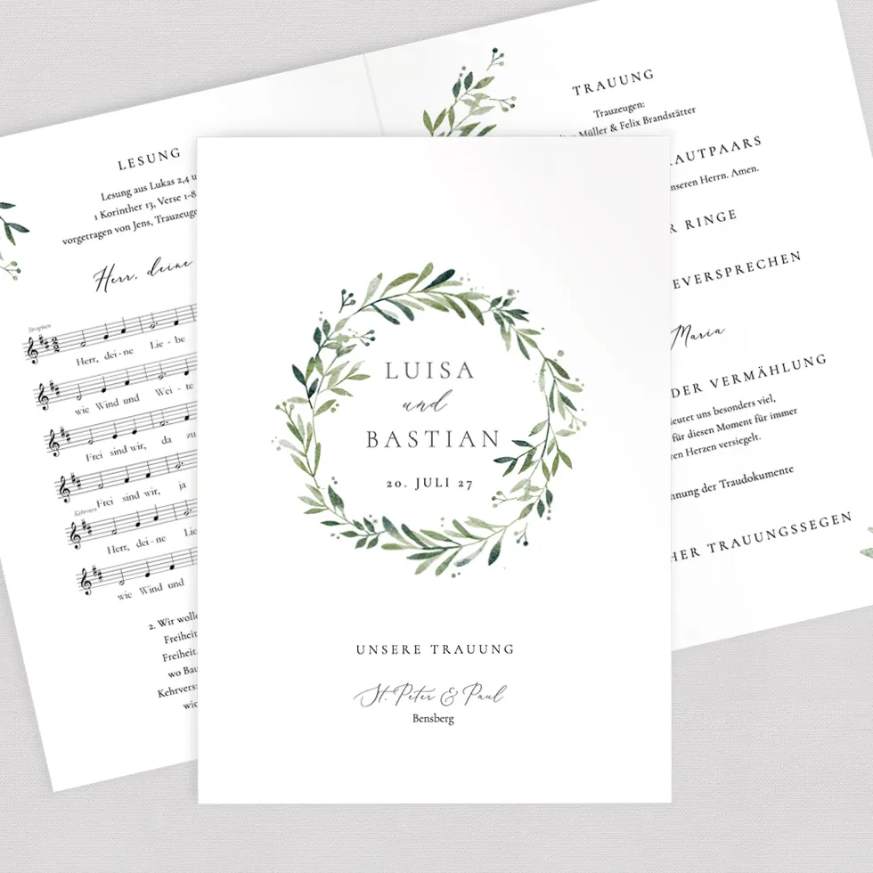 weddingstyle-trauung-kirchenheft-green-dream-din-a5-gedruckt-pdf image 1