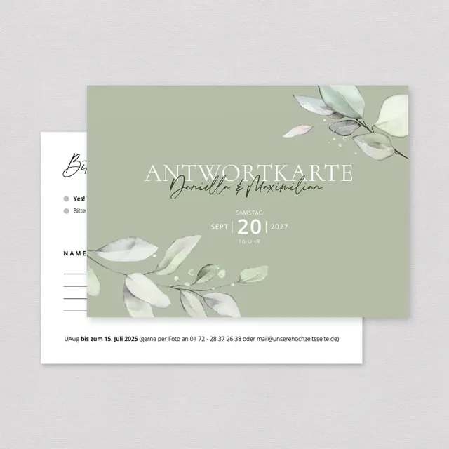 weddingstyle-hochzeitskarten-antwortkarte-eukalyptus-kartenset image 1