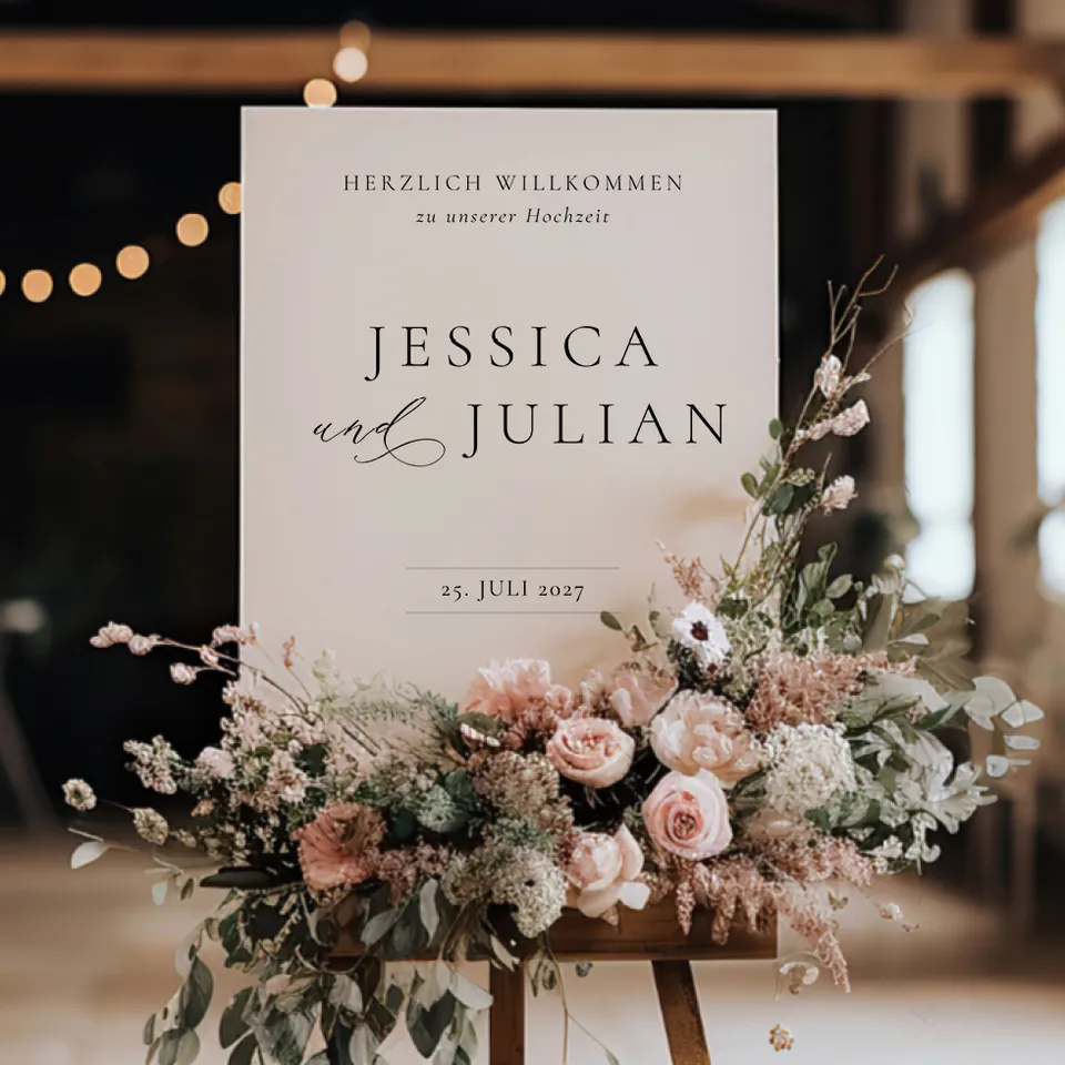 weddingstyle-trauung-willkommensschild-jessica-julian-poster image 1