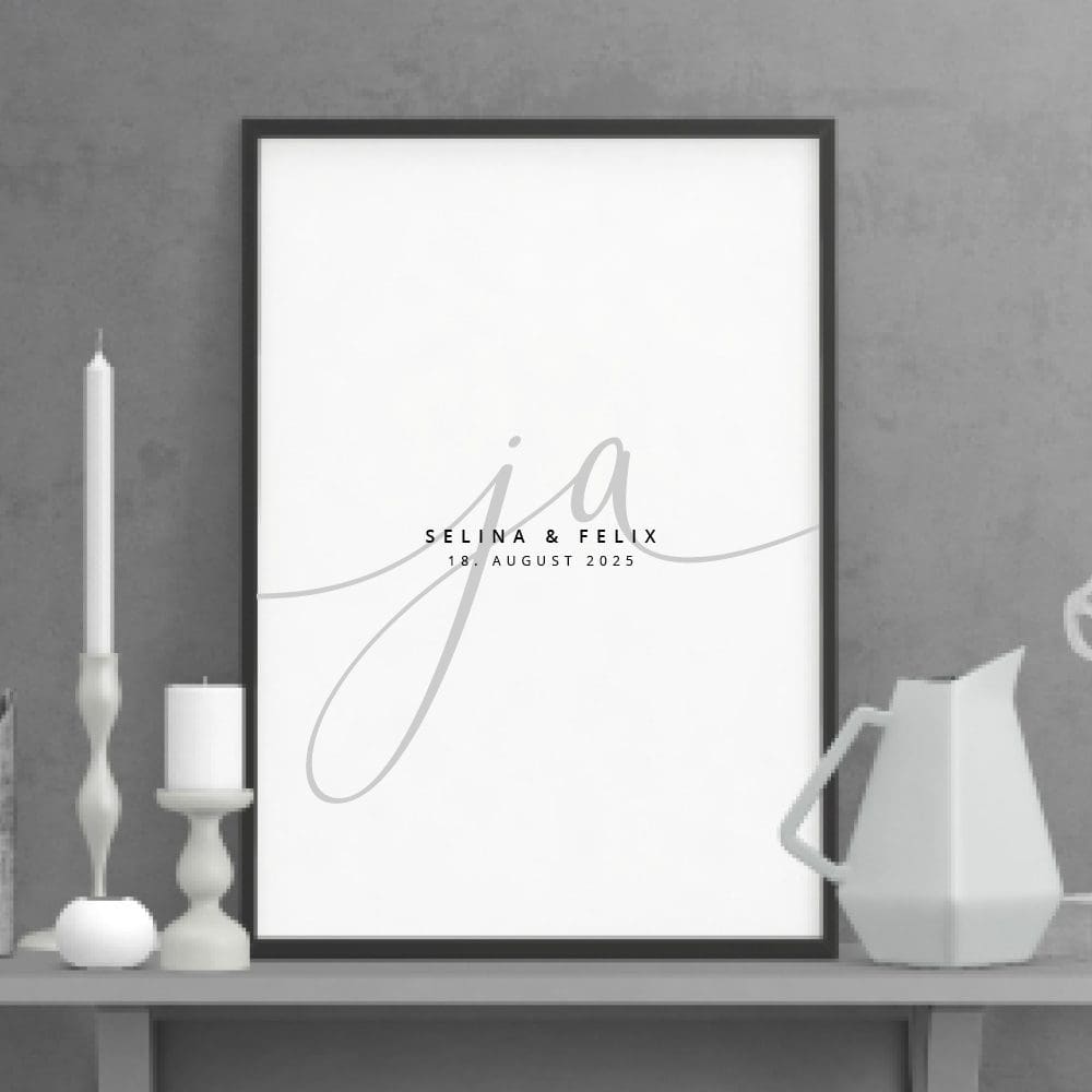 weddingstyle-hochzeitsposter-ja-modern-geschenk-poster image 1