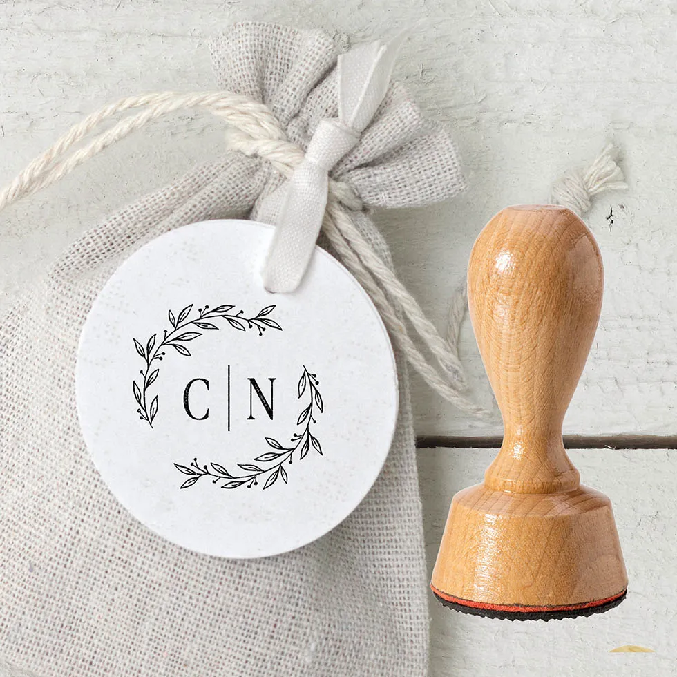 weddingstyle-eukalyptus-kranz-stempel-hochzeit-personalisiert-boho image 1