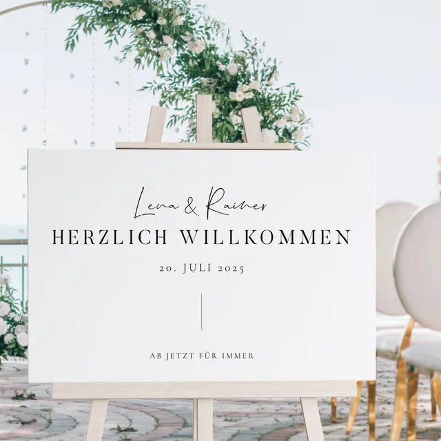 weddingstyle-trauung-modern-willkommensschild-poster-acryl-druck image 1