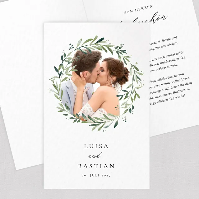 weddingstyle-greenery-kranz-dankeskarte-klappkarte-personalisiert image 1