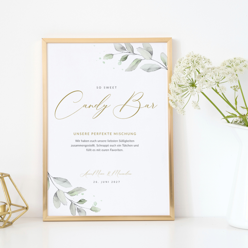 weddingstyle-feier-candy-bar-schild-eukalyptus-a4 image 1