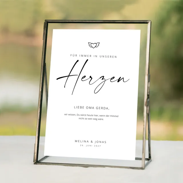 weddingstyle-trauung-schild-gedenken-an-verstorbene-modern-a4 image 1